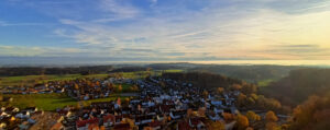 Blick von der Waldburg Richtung Alpen