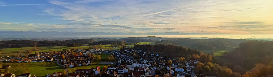 Blick von der Waldburg Richtung Alpen